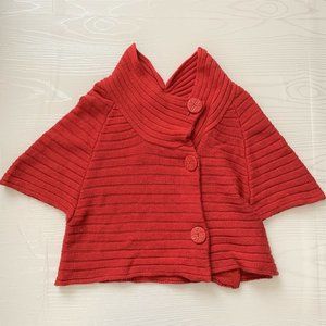 Moth Anthropologie Cowl Neck Button Up Shrug Capelet Wool Cardigan - Size L